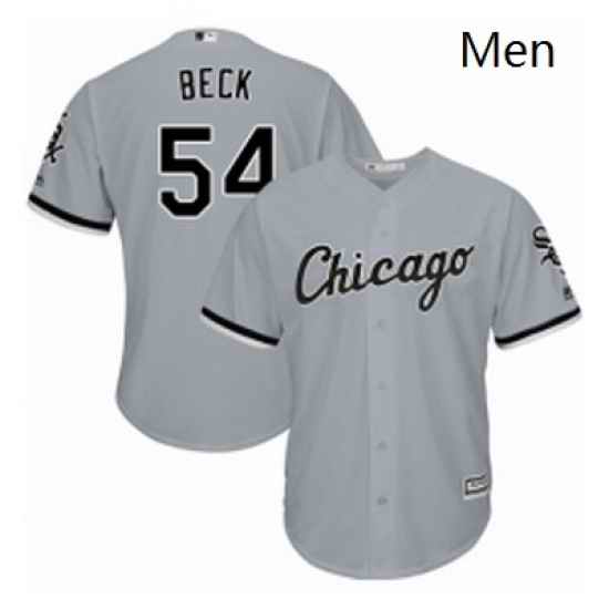 Mens Majestic Chicago White Sox 54 Chris Beck Replica Grey Road Cool Base MLB Jersey